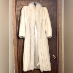 Long Soft and Silky White Fur Coat